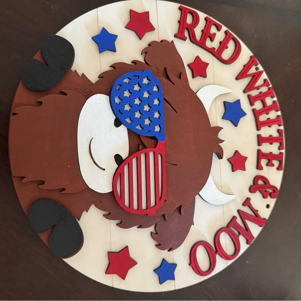Hand Crafted Red White & Blue Wall Decor - Picture 5 of 10